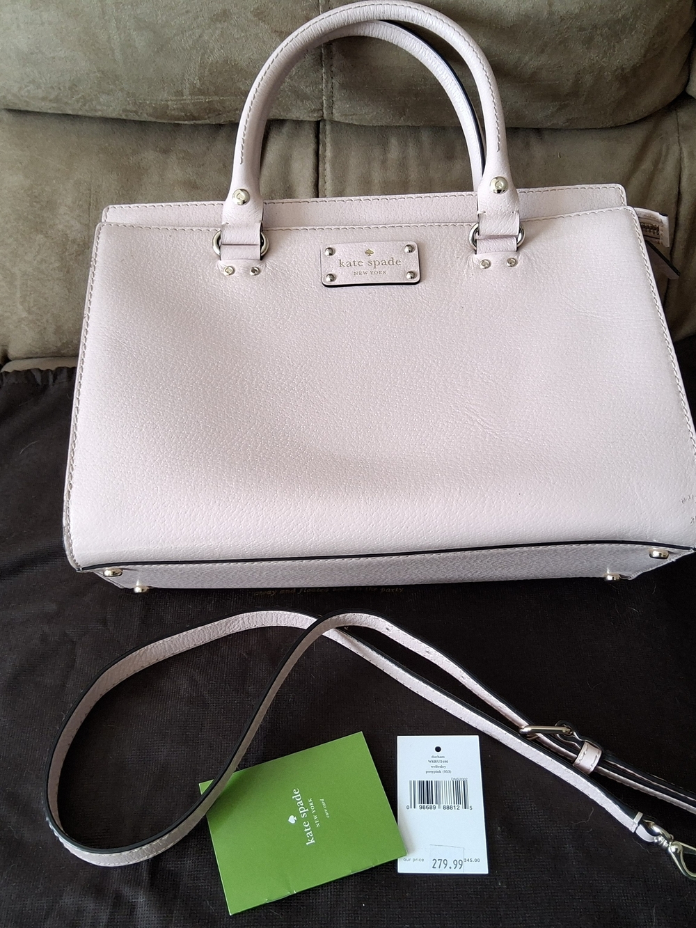 Kate Spade Blush Pink Satchel with Detachable Strap